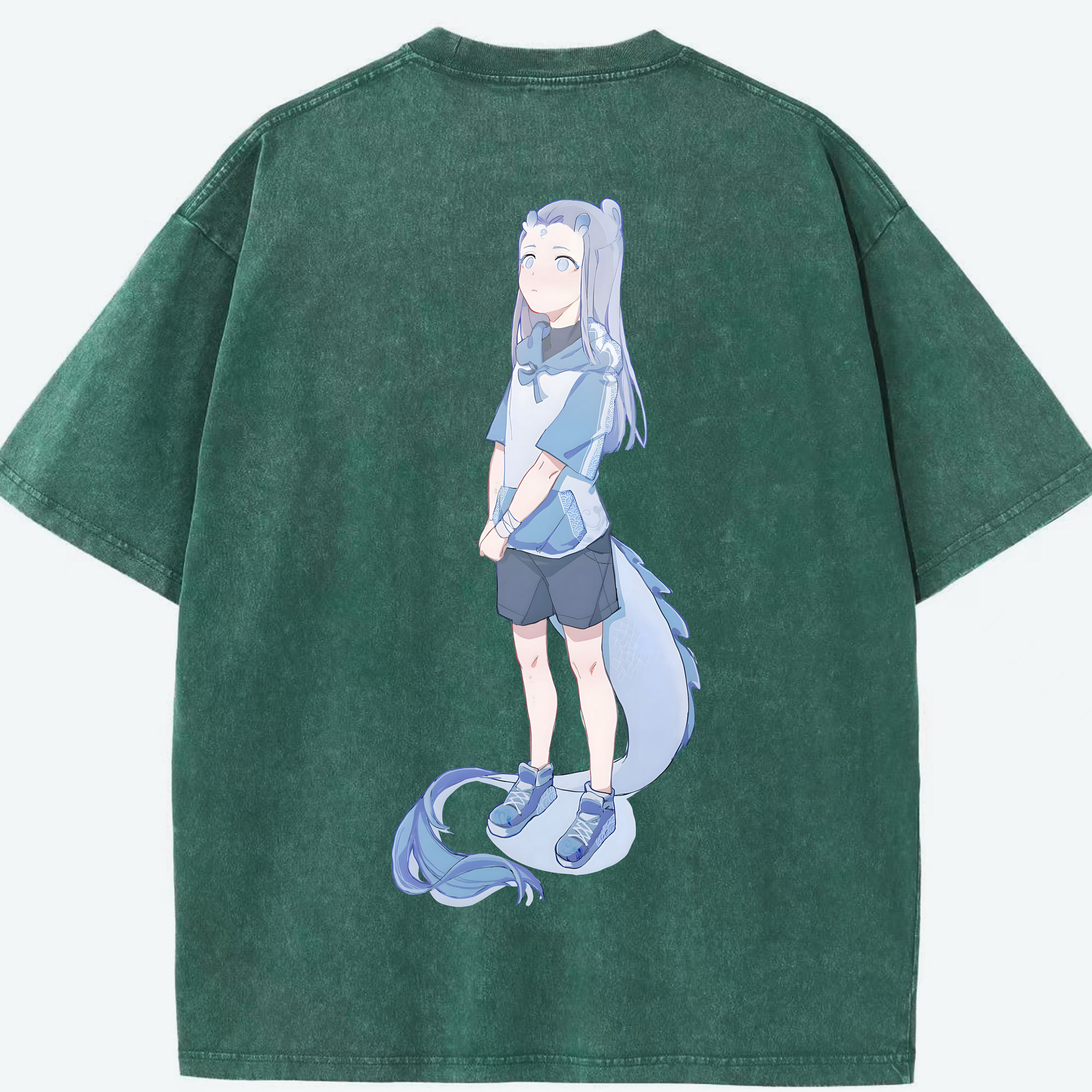 （画像用） Ne Zha 2 ナタ 魔童の大暴れ 綿100% ヴィンテージ風 半袖Tシャツ（背面プリント）